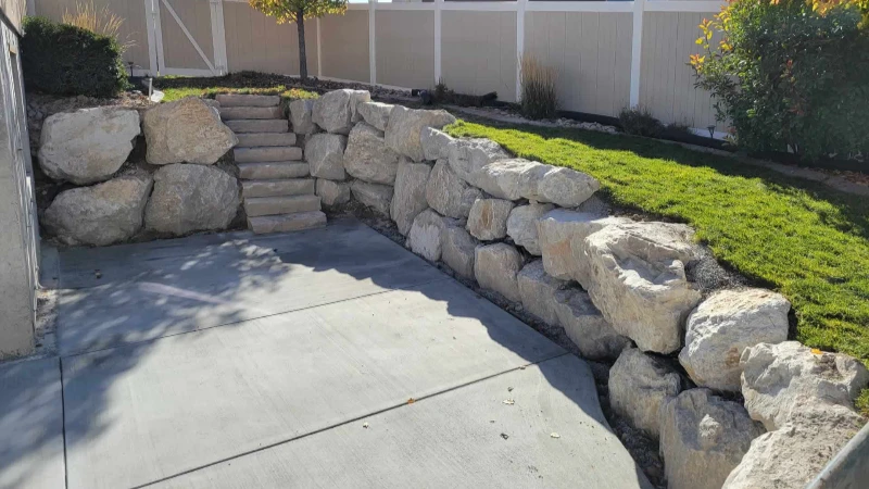 after building a boulder retaining wall