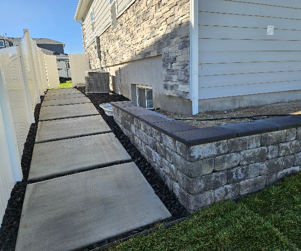 side yard walkway installation